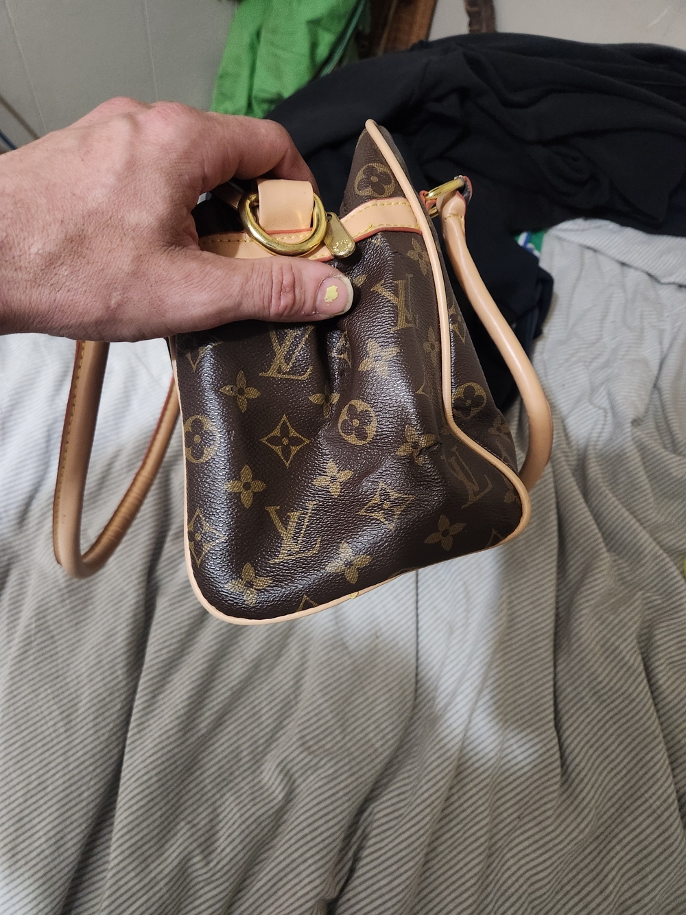 Louis Vuitton Brown Monogram Satchel with Natural Leather Trim - Picture 4 of 4